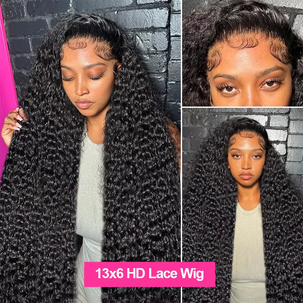 Water Wave Glueless Wig Human Hair Closure Wig
