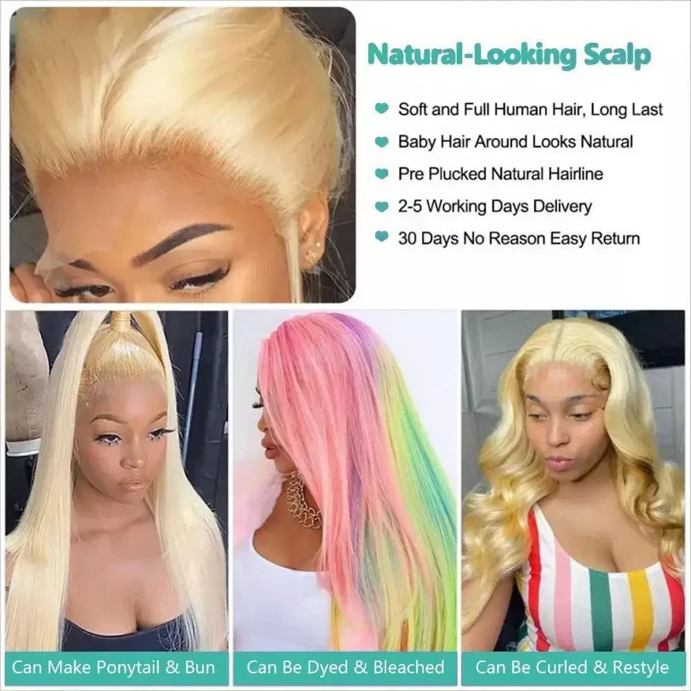 HD Transparent Full Frontal Lace Blonde Colored