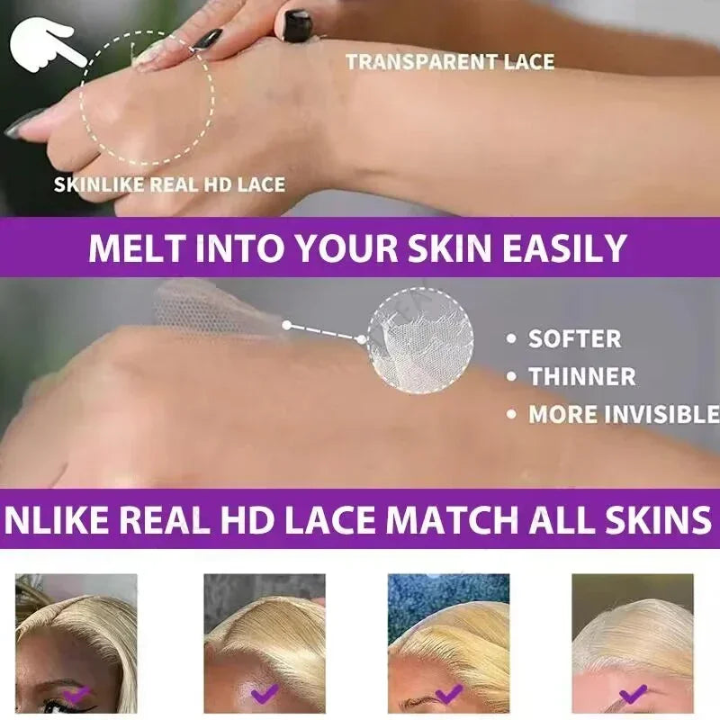 HD Transparent Full Frontal Lace Blonde Colored