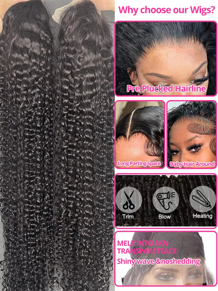Water Wave Glueless Wig Human Hair Closure Wig