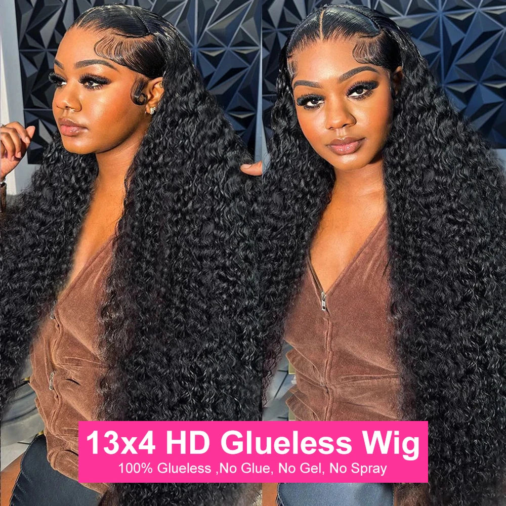Water Wave Glueless Wig Human Hair Closure Wig
