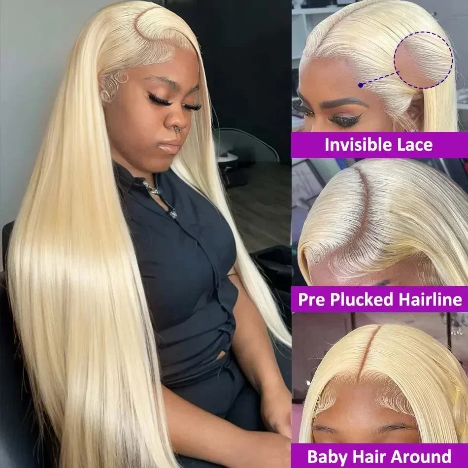 HD Transparent Full Frontal Lace  Blonde Colored