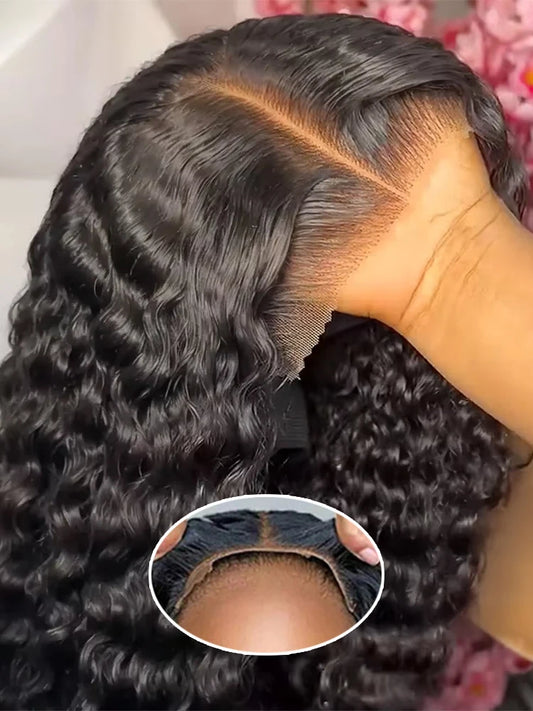 Water Wave Glueless Wig Human Hair Closure Wig