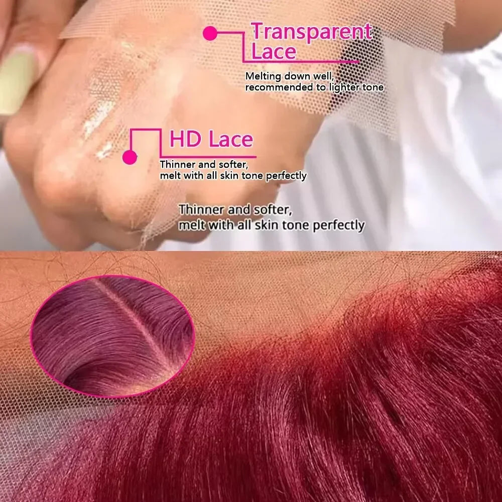 HD Lace Frontal Straight Red